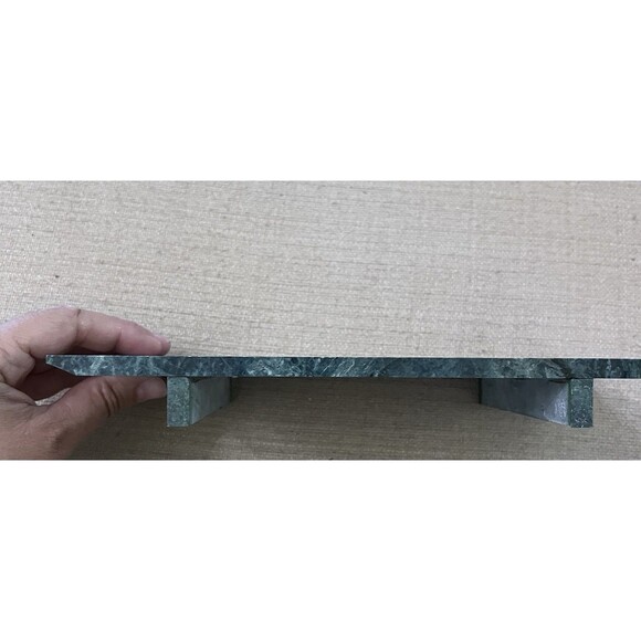 Green Marble Riser Stand Chinese Craftsmen Rectangle Vintage Display 9x5 Inches - Picture 8 of 9